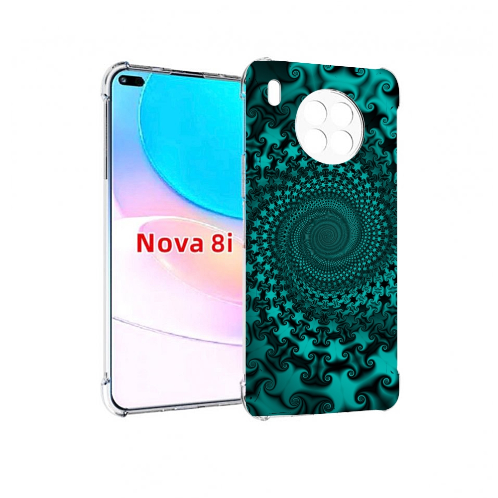 

Чехол бампер MyPads зеленый-гипноз для Huawei Nova 8i, Прозрачный, Tocco