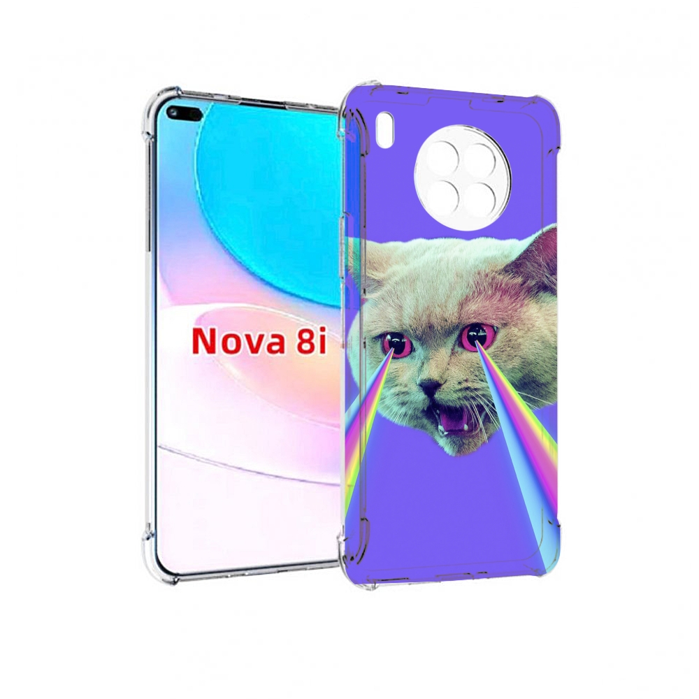 

Чехол бампер MyPads кот с радугой в глазах для Huawei Nova 8i, Прозрачный, Tocco