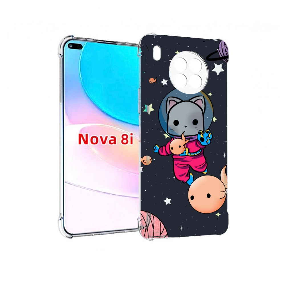 

Чехол бампер MyPads котик-с-рыбкой-в-космосе для Huawei Nova 8i, Прозрачный, Tocco