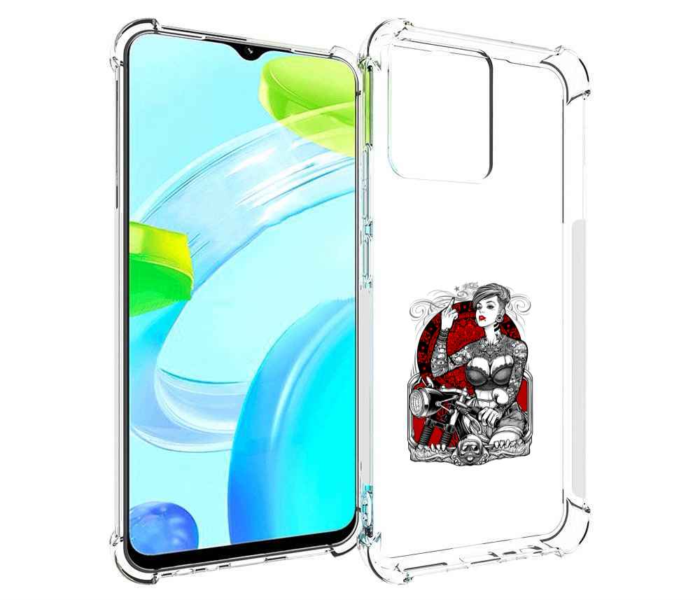 Чехол MyPads девушка на мотоцикле для Tecno Phantom X2