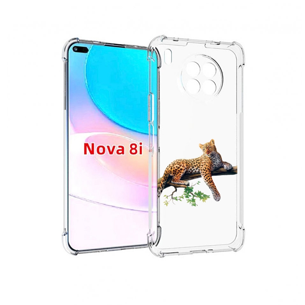Чехол бампер MyPads леопард-на-дереве детский для Huawei Nova 8i
