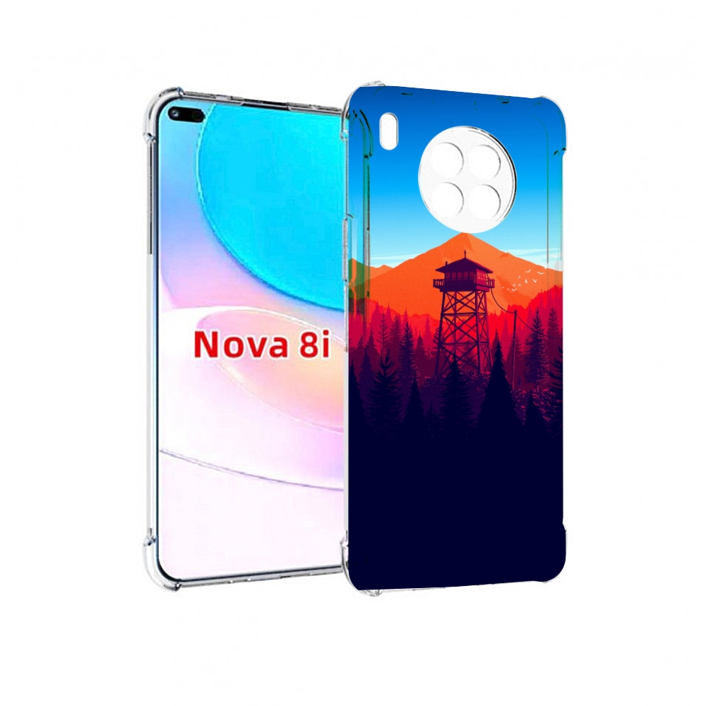 

Чехол бампер MyPads лес с оранжевыми горами для Huawei Nova 8i, Прозрачный, Tocco