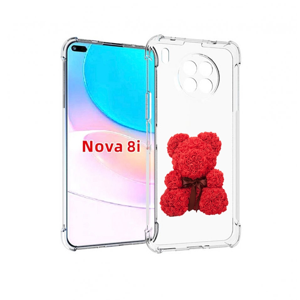 

Чехол бампер MyPads мишка-из-розочек для Huawei Nova 8i, Прозрачный, Tocco