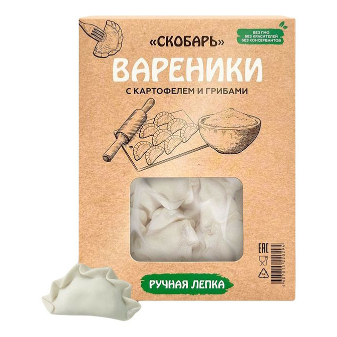 

Вареники Скобарь с картофелем и грибами 700 г