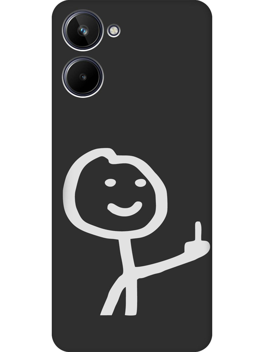 

Силиконовый чехол на Realme 10 4G с принтом "Fck" матовый черный, Черный;белый;серый, 762098261
