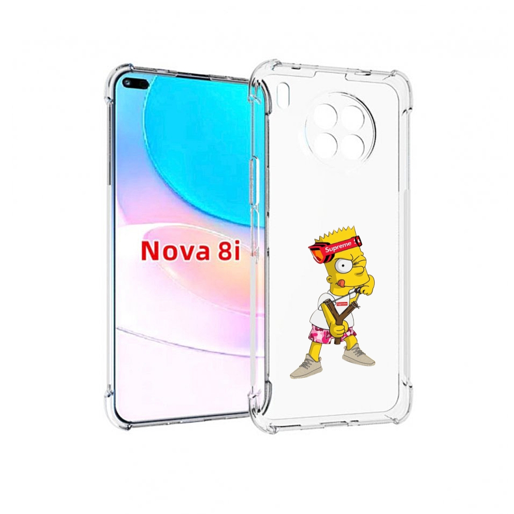 Чехол бампер MyPads модный-барт-симпсон для Huawei Nova 8i