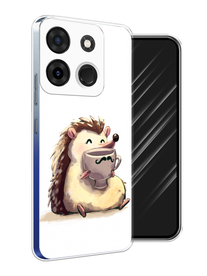 

Чехол Awog на Infinix Smart 7 Plus "Еж кофеман", Белый;коричневый;бежевый, 3103950-10