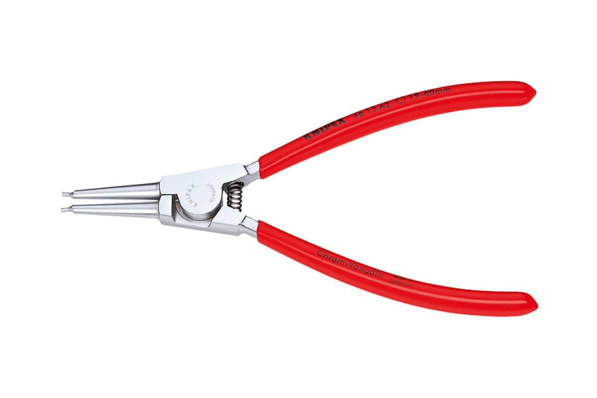 

KNIPEX Щипцы для внешних стопорн. колец, прям. губки, посад. размер d 19 - 60 мм, наконечн