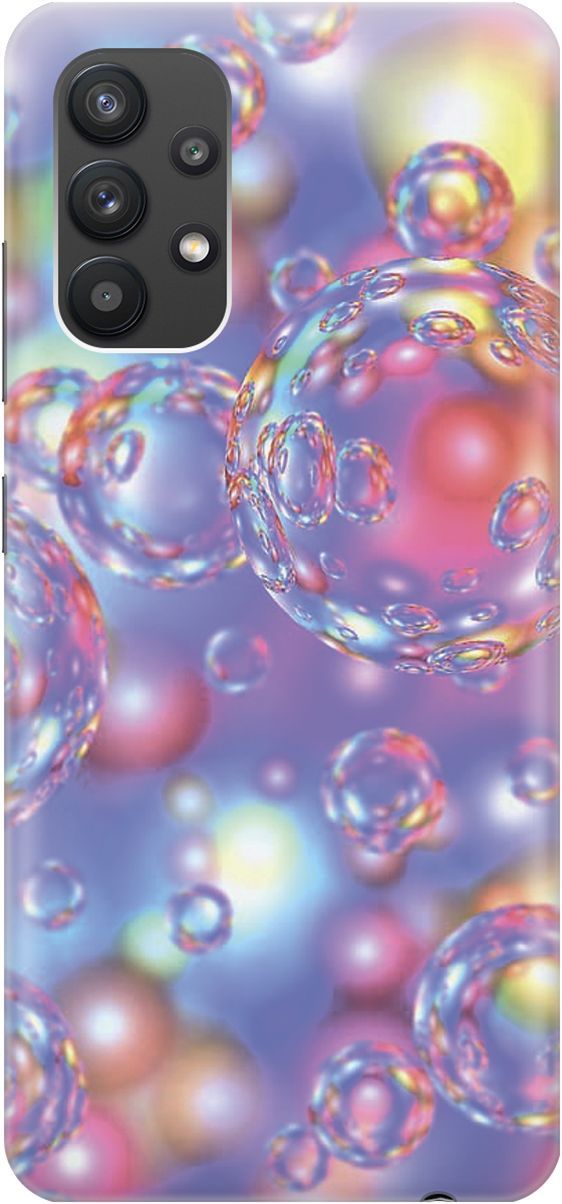 

Силиконовый чехол на Samsung Galaxy A32 с принтом "Необычные пузырьки", Белый;розовый, 2295
