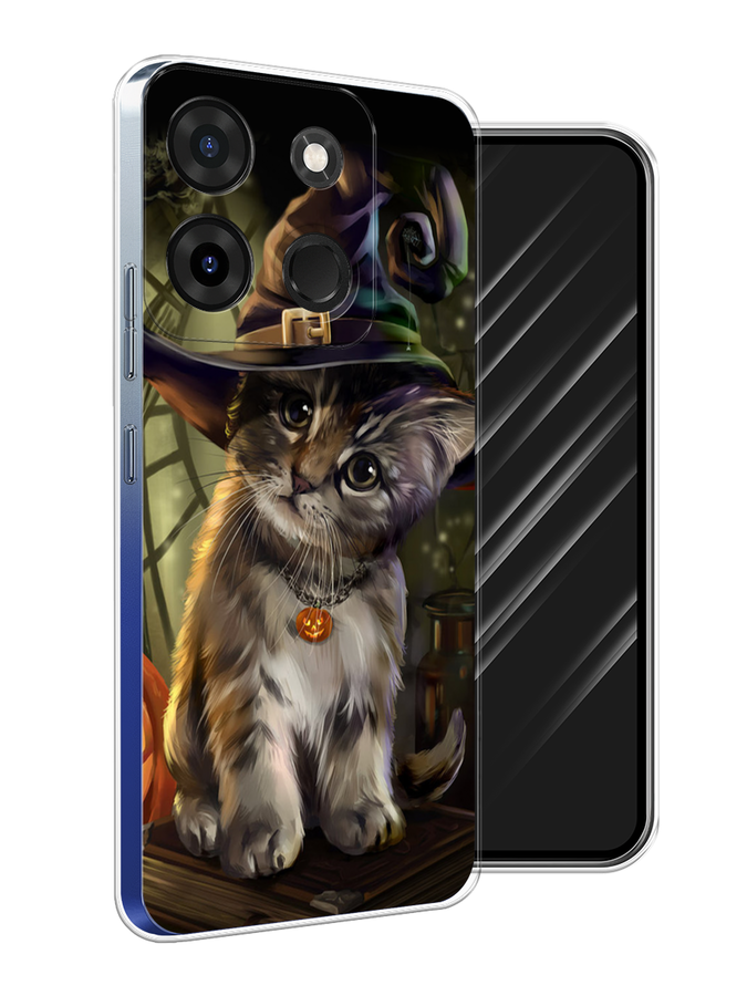 

Чехол Awog на Infinix Smart 7 Plus "Кот на Хэллоуин", Зеленый;серый, 3103950-2