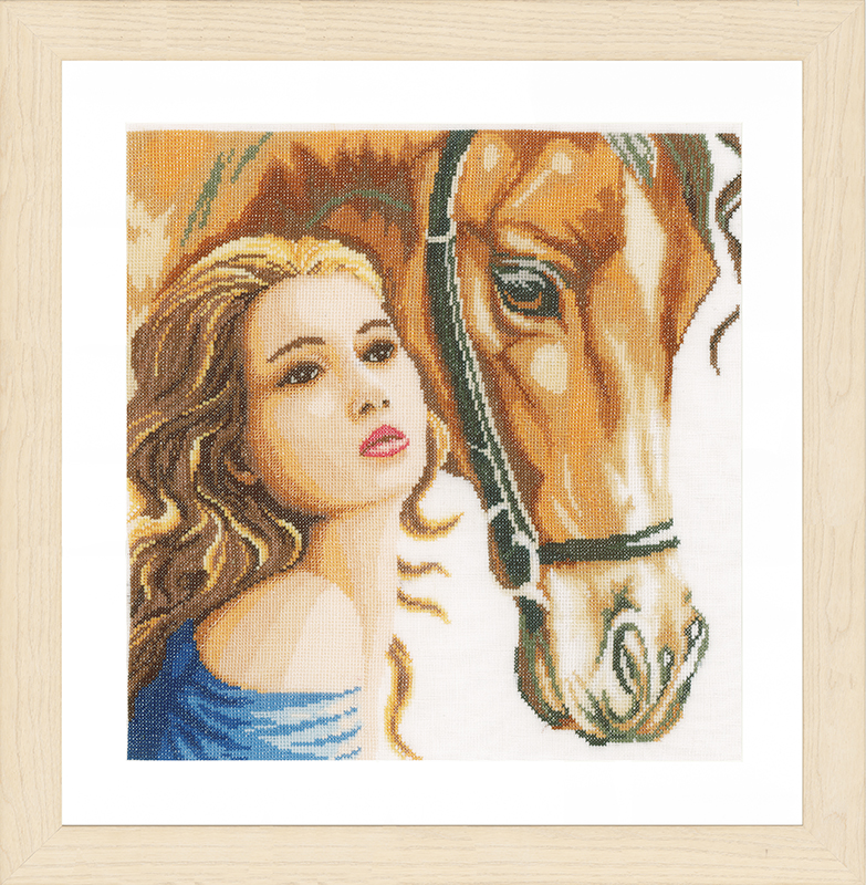 

Набор для вышивания на льне LANARTE "Woman and horse", арт.PN 0158324