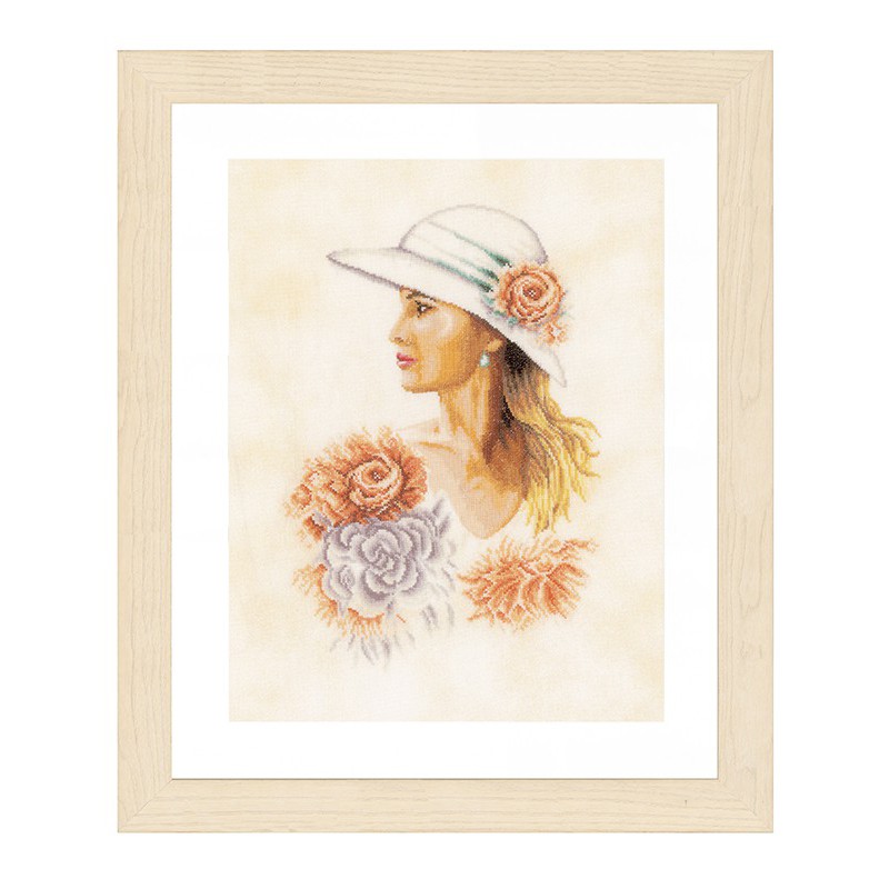 

Набор для вышивания c напечатанным фоном LANARTE "Lady with hat", арт.PN 0162297