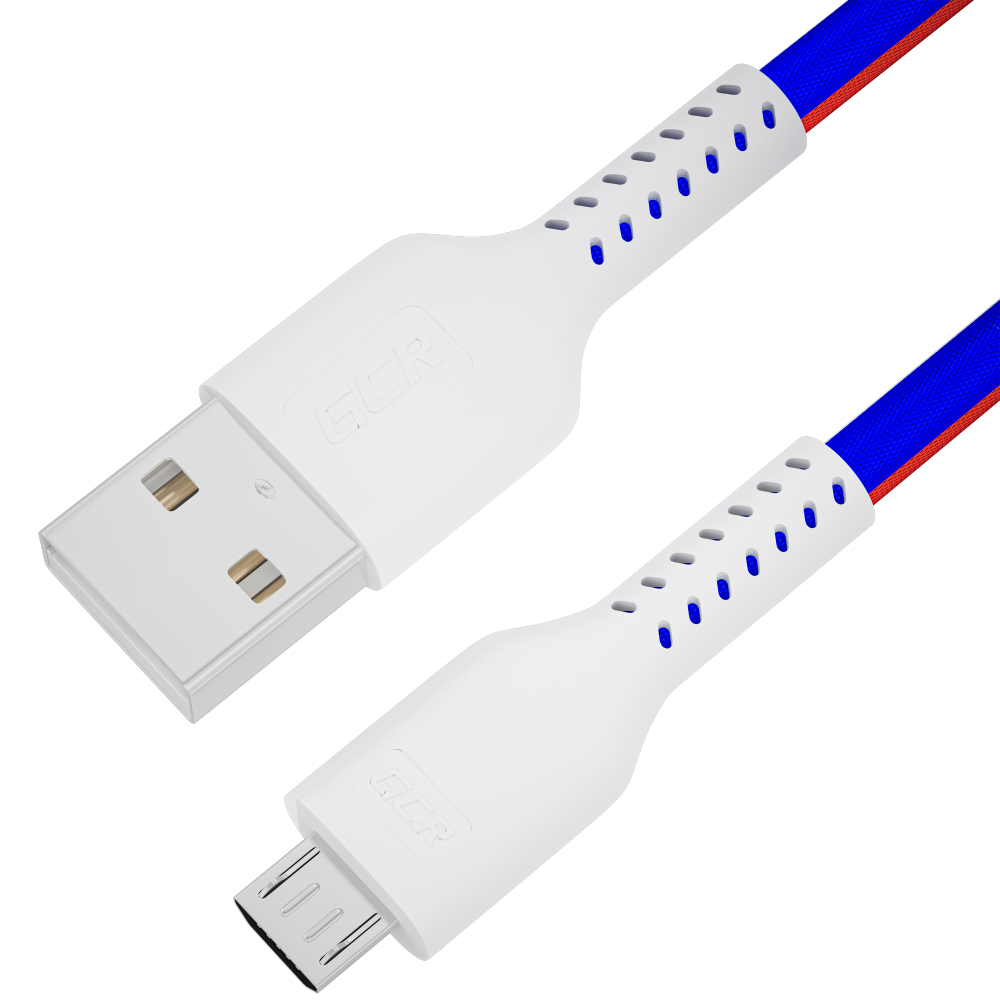 

Кабель USB A-USB B GCR GCR-UAQC10 0.5 м белый, синий, красный, GCR-UAQC10