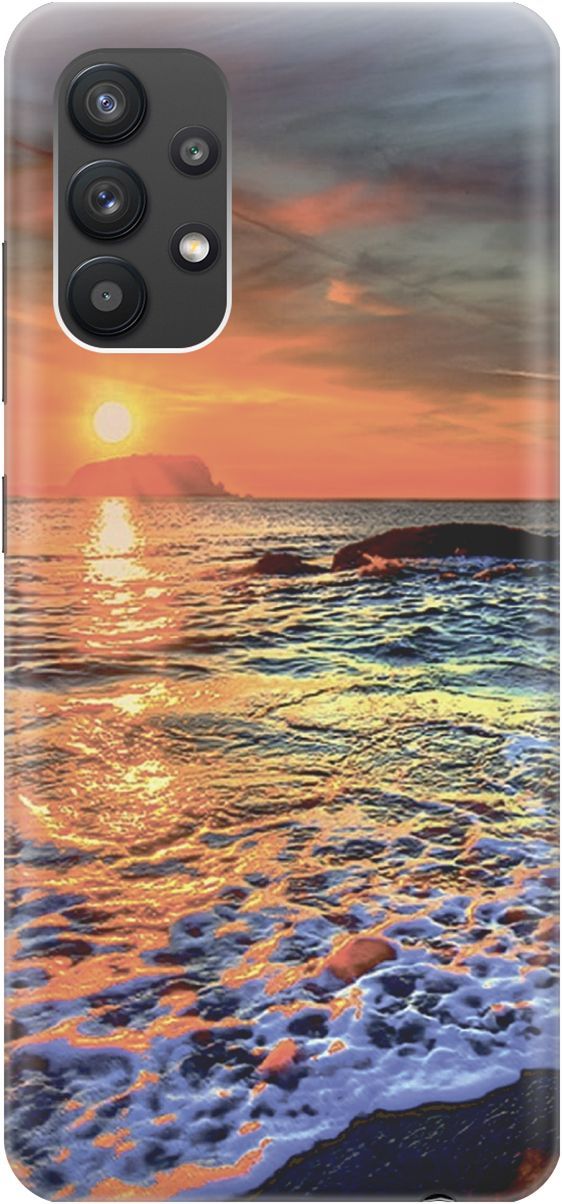 

Силиконовый чехол на Samsung Galaxy A32 с принтом "Закат на море", Белый;оранжевый, 2295