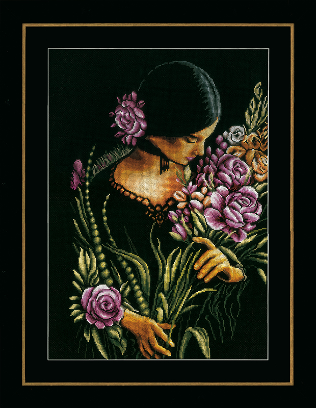 

Набор для вышивания на аиде LANARTE "Woman & flowers", арт.PN 0165378