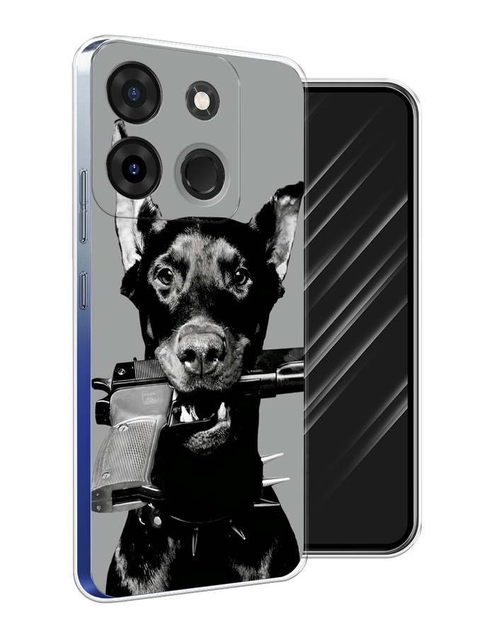 

Чехол Awog на Infinix Smart 7 Plus "Доберман", Серый, 3103950-1