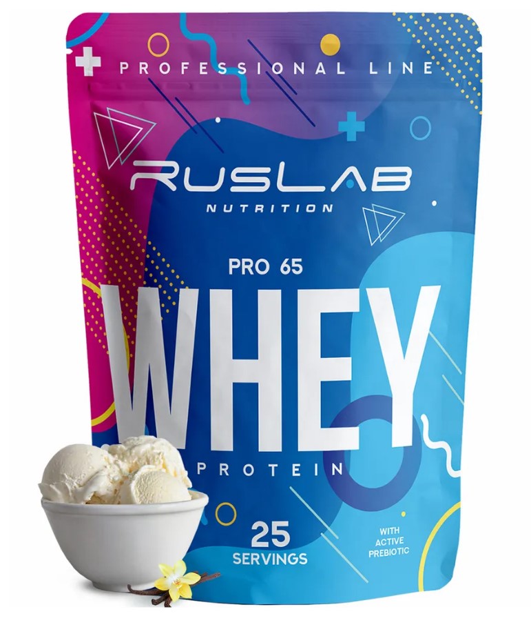 Протеин RusLabNutrition PRO 65 WHEY, ваниль, 800 г