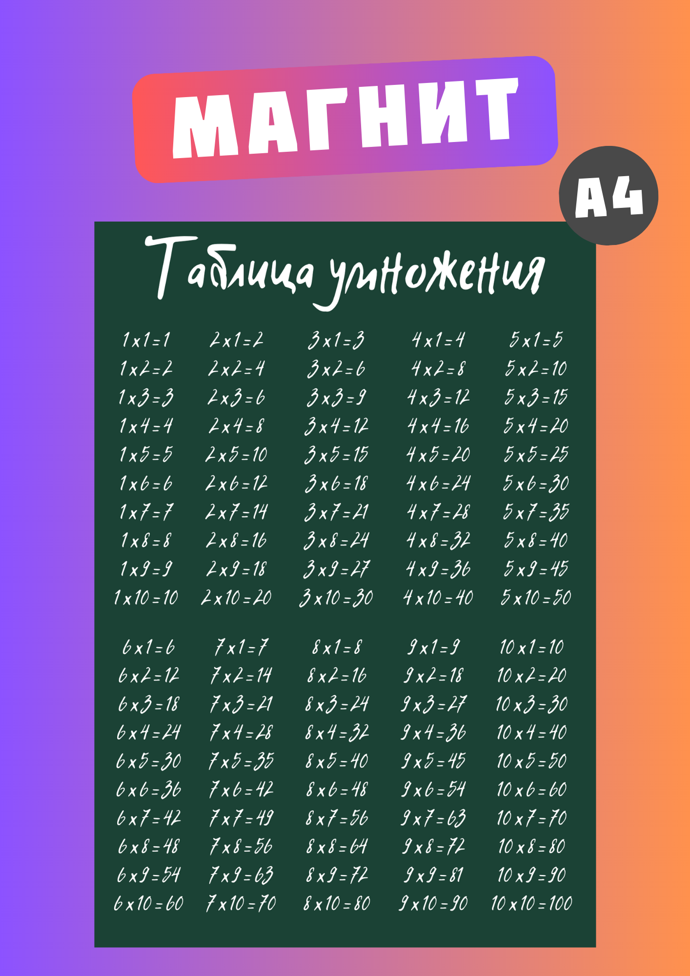 

Магнит Магнитная история Таблица умножения ту2