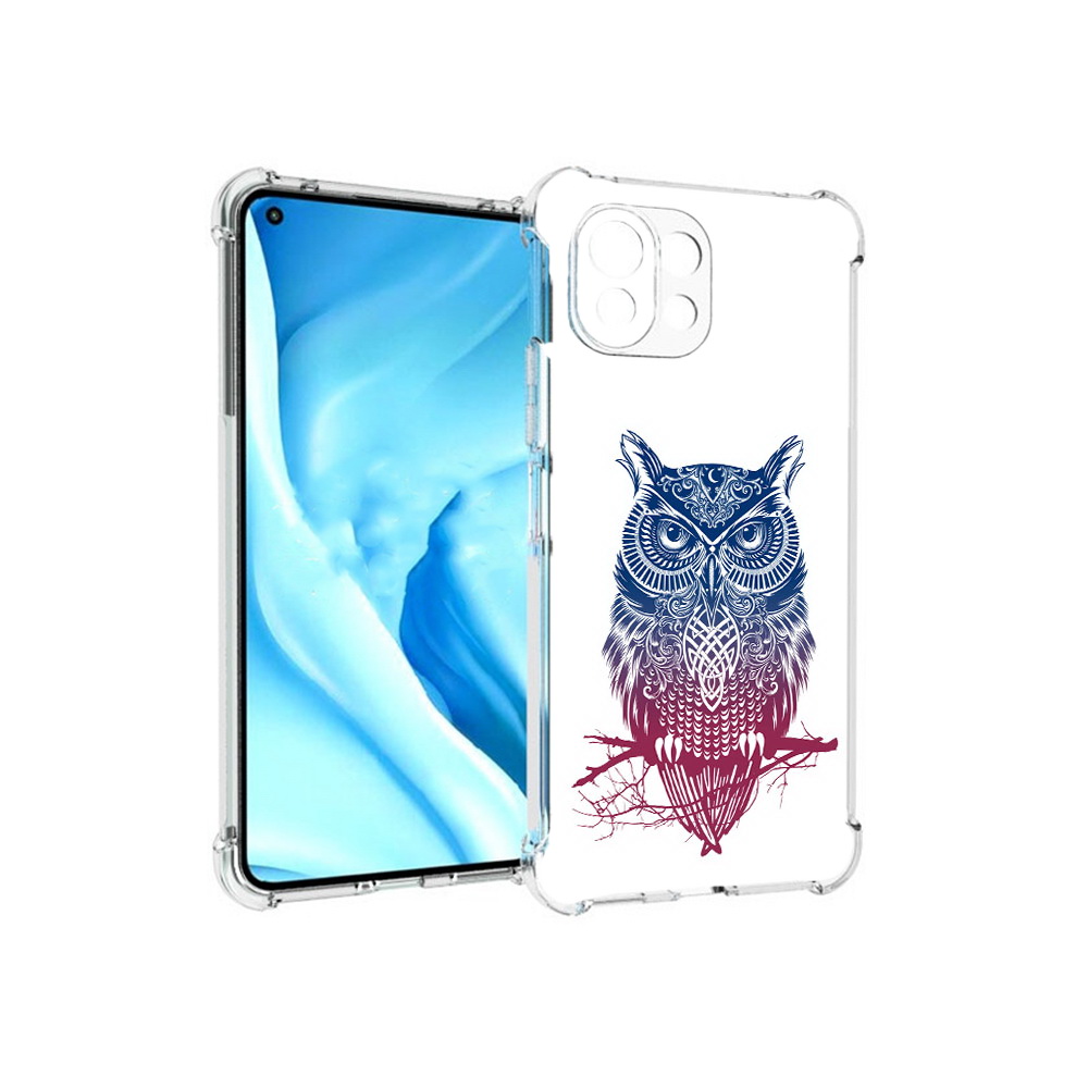

Чехол MyPads Tocco для Xiaomi Mi 11 Lite хиппи сова (PT159462.256.664), Прозрачный, Tocco