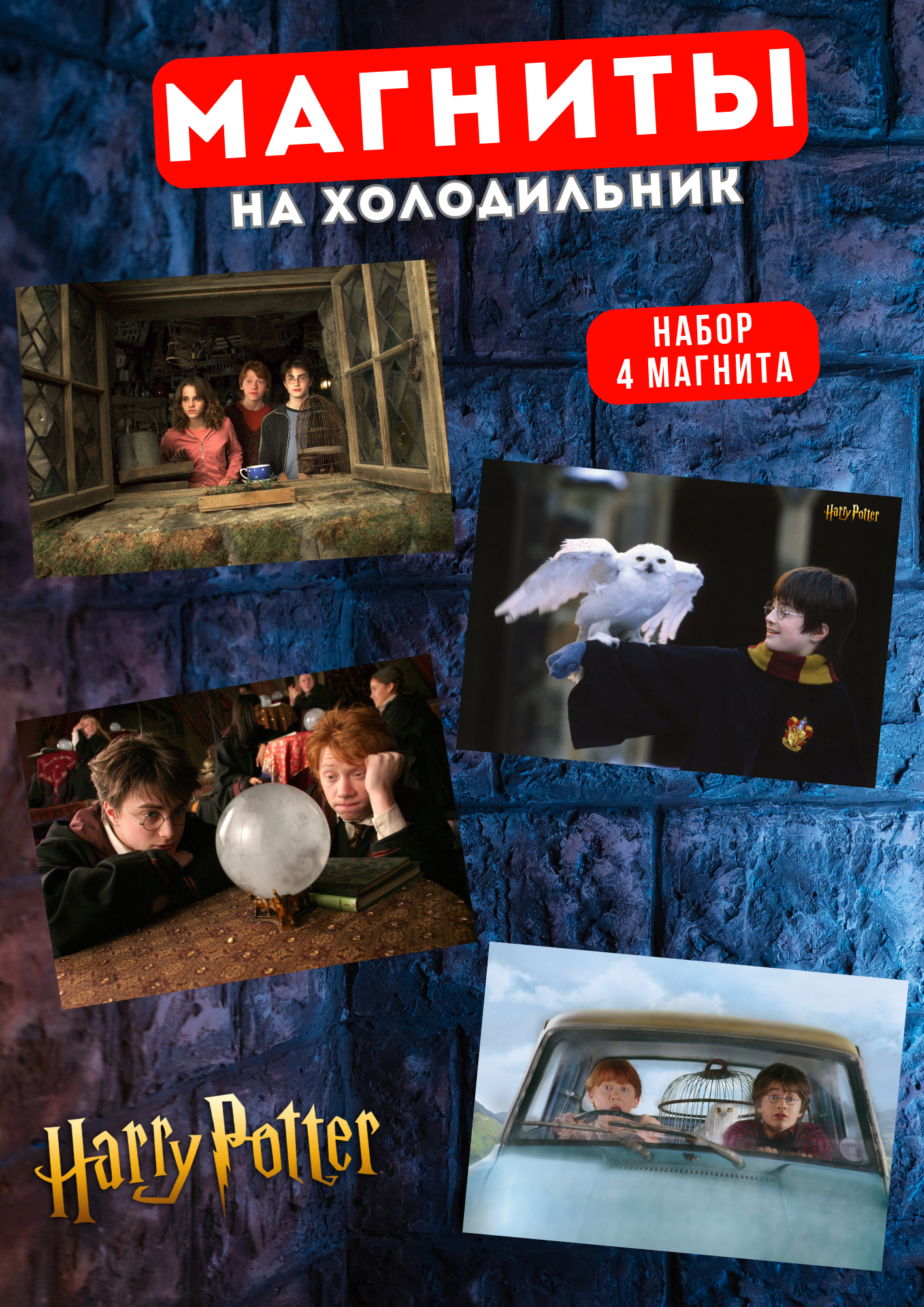 

Магнит на холодильник Магнитная история Гарри Потер гп18