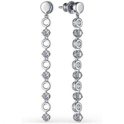 

Серьги с 10 кристаллами swarovski из серебра Алкор серебро 02-2540_00СВ-00, 02-2540_00СВ-00
