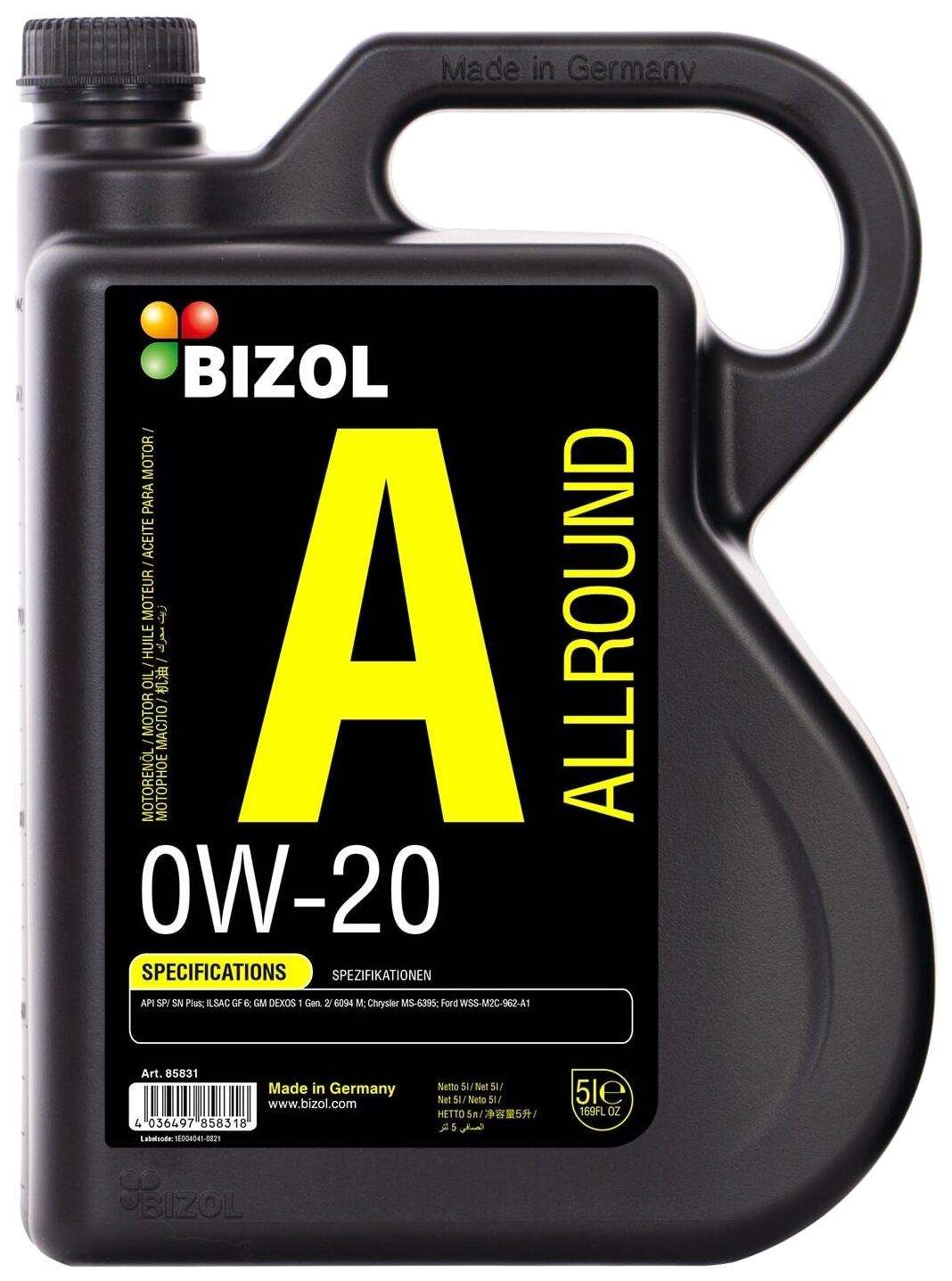 

Моторное масло BIZOL Allround 0w20 5л