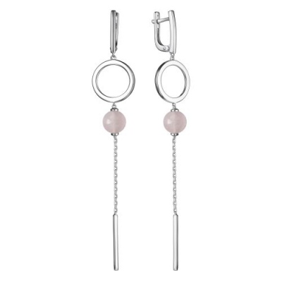 

Серьги с 2 кварцами из серебра Алкор серебро 02-3014_00РК-00, 02-3014_00РК-00