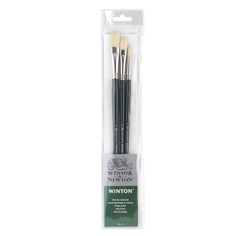 фото Набор кистей щетина winsor&newton "winton" 3 шт длинная ручка