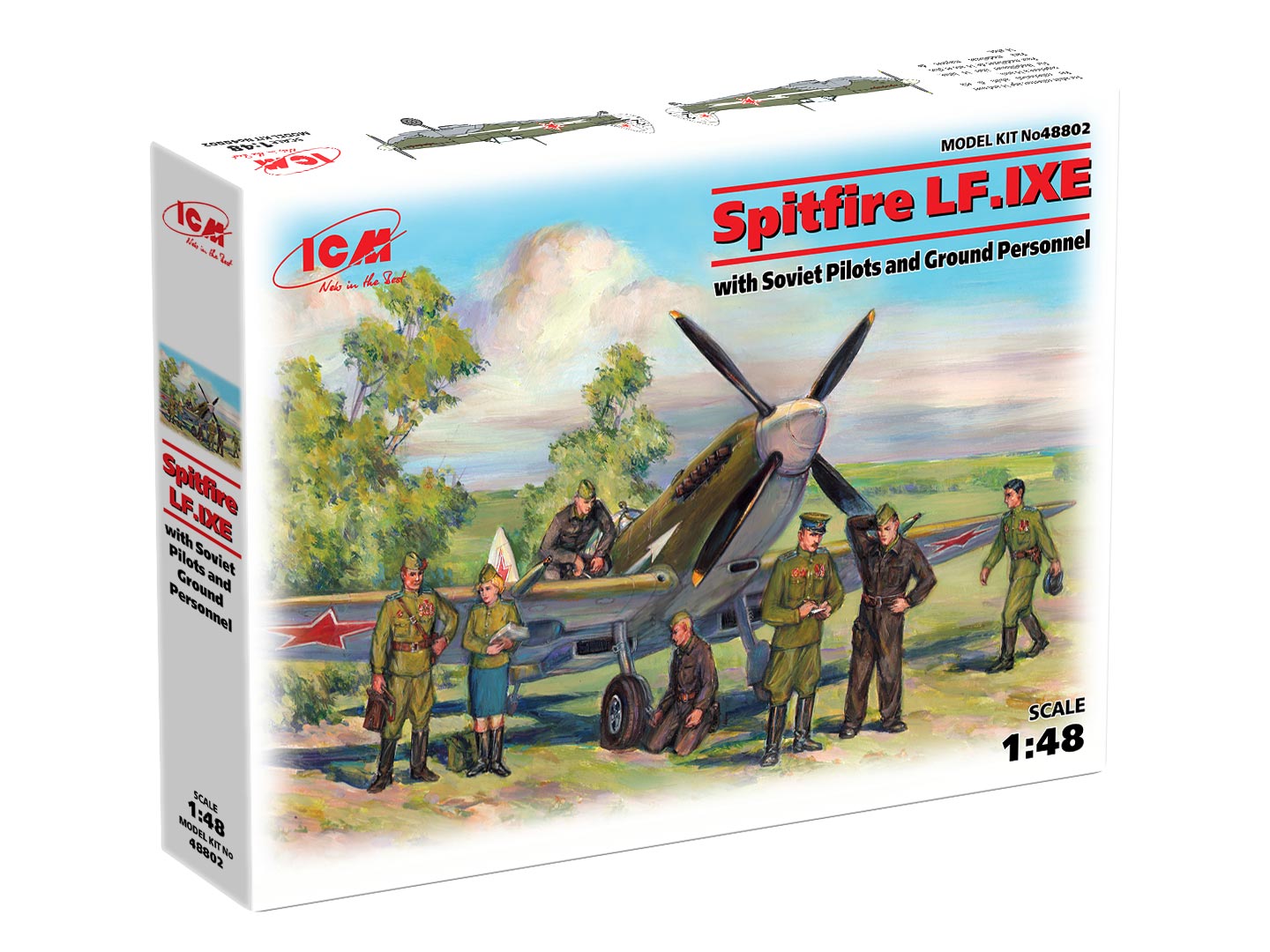 

Сборная модель ICM 1/48 Spitfire LF.IXE с Советскими пилотами и техниками 48802