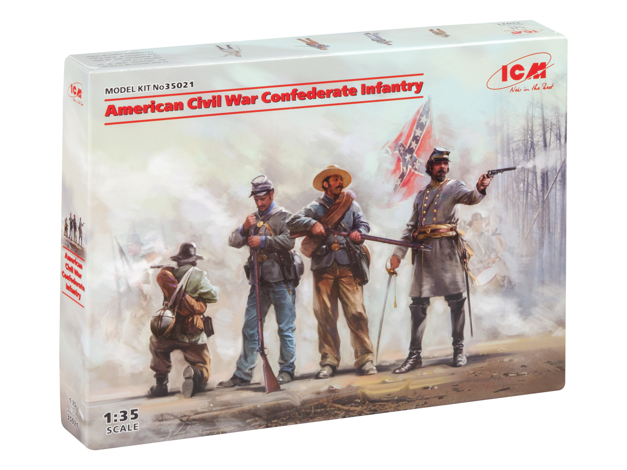 

Сборная модель ICM 1/35 Фигуры, Пехота Конфедерации (Гражданская война в США) 35021