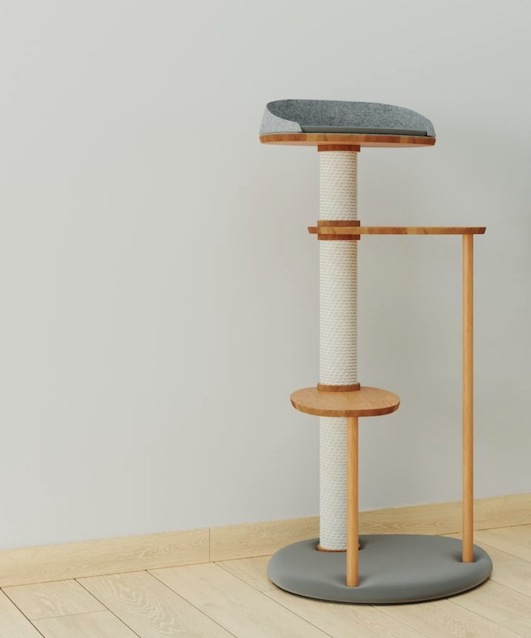 

Когтеточка для кошек Catsby Family STAND, дуб, хлопковый канат, высота 123 см, Белый, STAND-NW