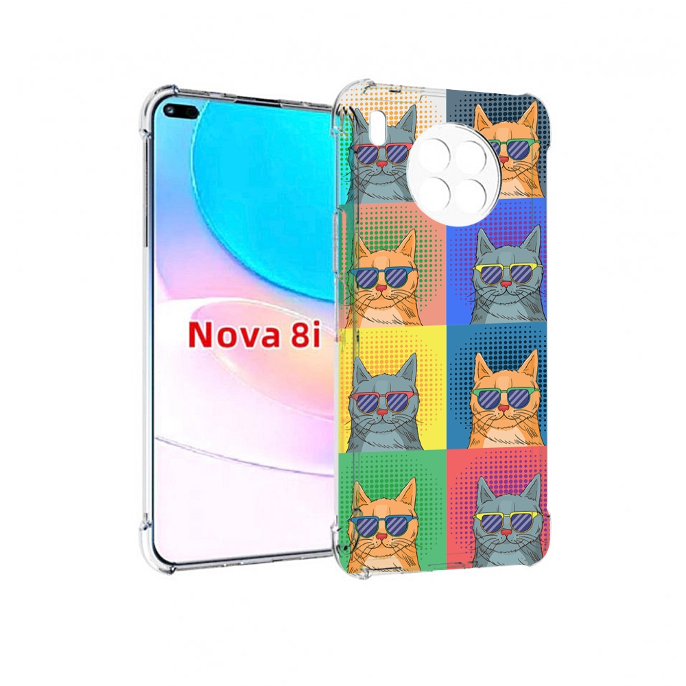 

Чехол бампер MyPads разноцветные-коты для Huawei Nova 8i, Прозрачный, Tocco