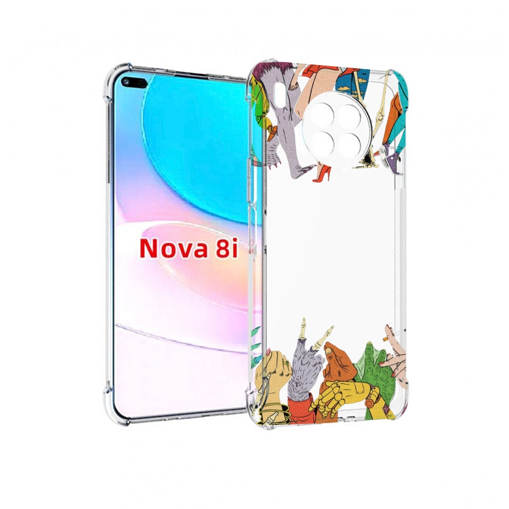 

Чехол бампер MyPads разные персонажи пальчики для Huawei Nova 8i, Прозрачный, Tocco