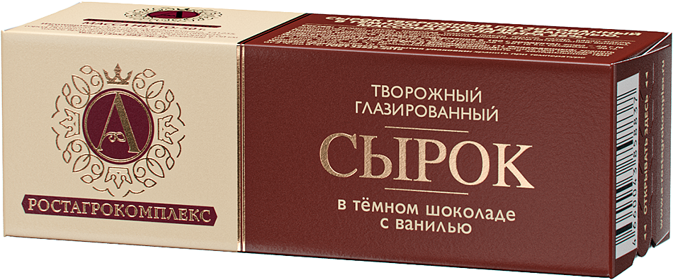 Сырок глазированный Ростагрокомплекс в тёмном шоколаде с ванилью 50 г