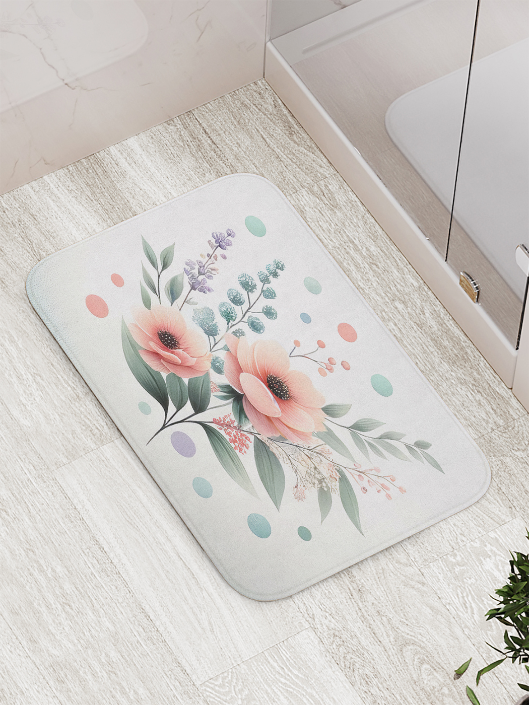 

Коврик для ванной и туалета мягкий JoyArty "Нежный букет", bath_sd3406