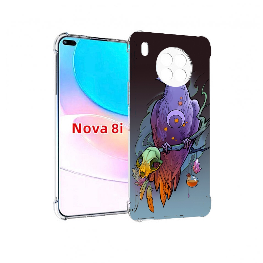 

Чехол бампер MyPads фиолетовый ворон на ветке для Huawei Nova 8i, Прозрачный, Tocco