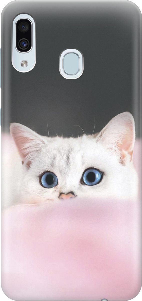 

Силиконовый чехол на Samsung Galaxy A40 с принтом "Кот на розовом пледе", Белый;розовый, 2296