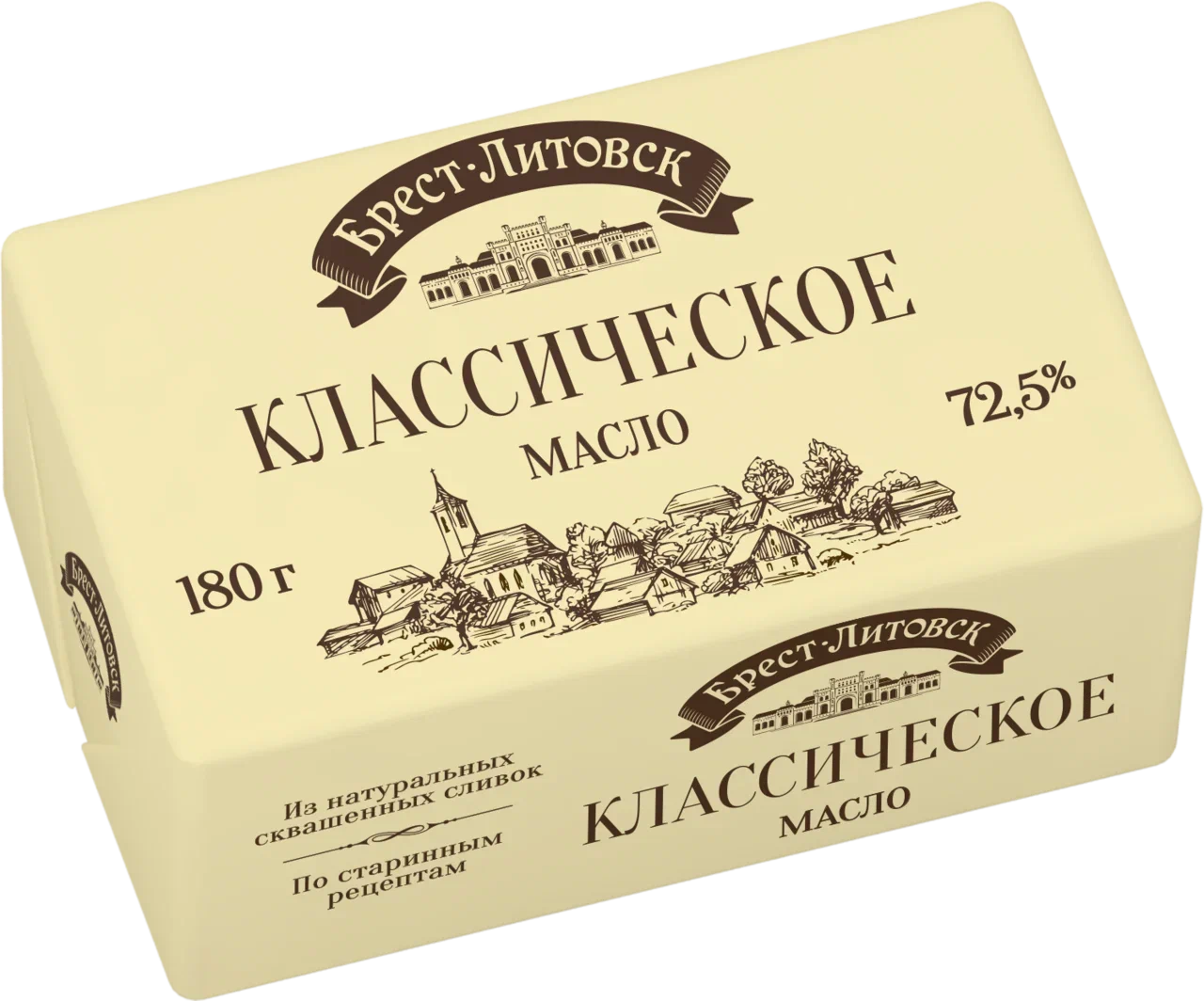 Масло сладко-сливочное Брест-Литовск несолёное, 72,5%, 180 г