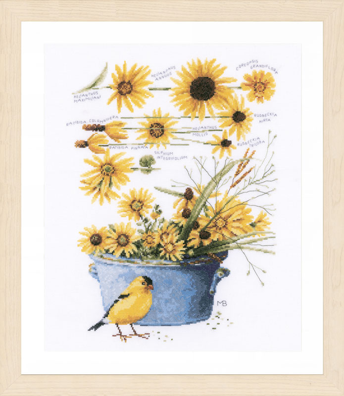 

Набор для вышивания на хлопке LANARTE "Helianthus sunflowers", арт.PN 0172914
