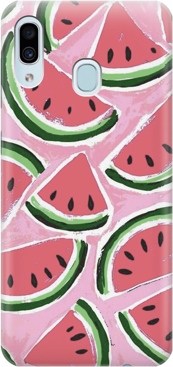 

Силиконовый чехол на Samsung Galaxy A40 с принтом "Дольки арбузиков", Красный;розовый, 2296