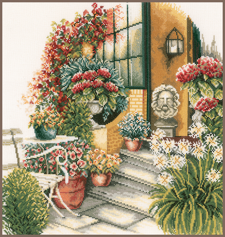 

Набор для вышивания на хлопке LANARTE "Terrace In Autumn Bloom", арт.PN 0008016
