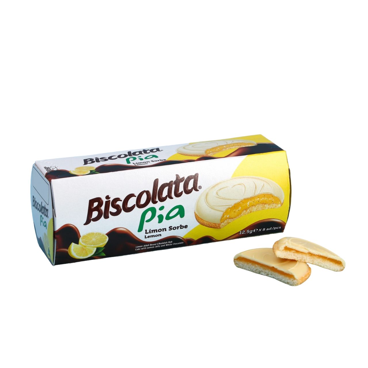   СберМегаМаркет Biscolata Печенье Biscolata Pia в белом шоколаде c лимонной начинкой, 100 г