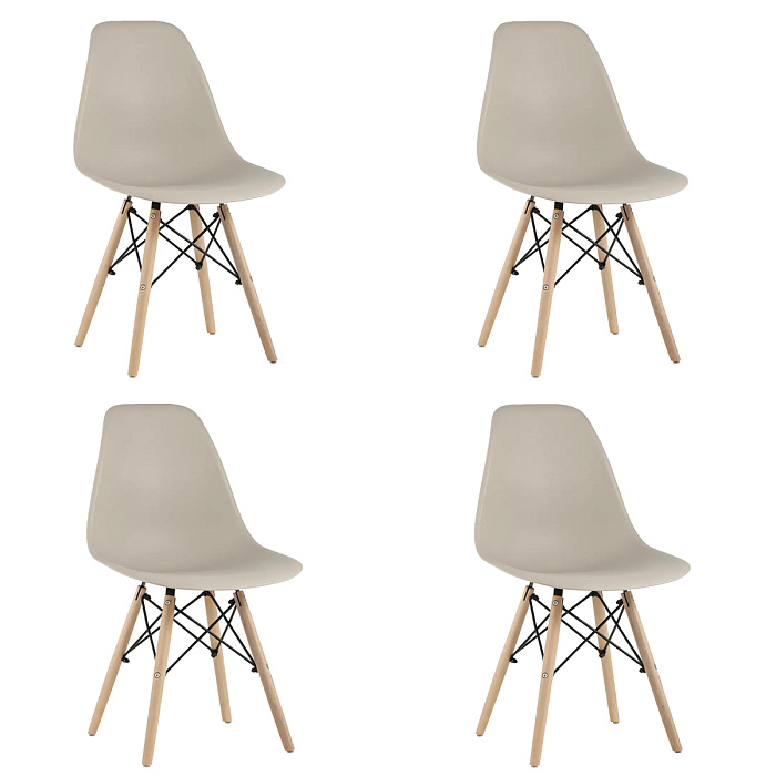 фото Комплект стульев ridberg dsw eames 4 шт. бежевый