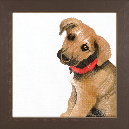 фото Набор для вышивания на хлопке lanarte "adorable puppy", арт.pn 0008142