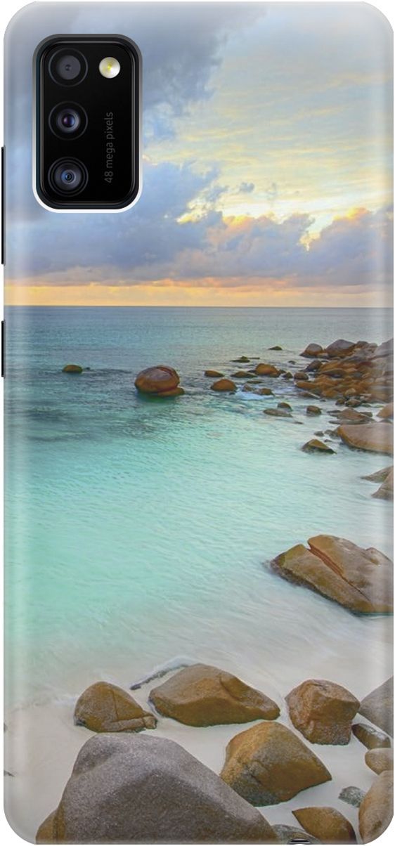 

Силиконовый чехол на Samsung Galaxy A41 с принтом "Каменистый пляж", Белый;коричневый, 2297