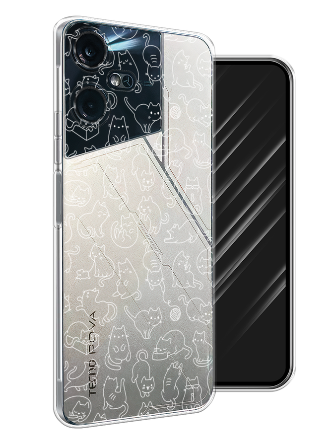 

Чехол Awog на Tecno Pova Neo 3 "Шкодливые котики", Прозрачный;бежевый, 304450-2