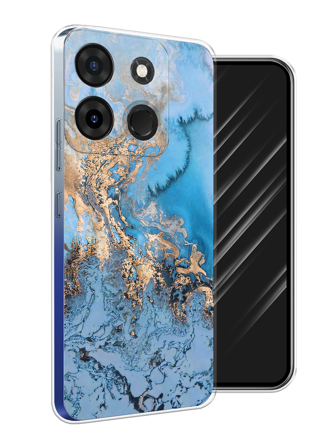 

Чехол Awog на Infinix Smart 7 Plus "Морозная лавина синяя", Серебристый, 3103950-3