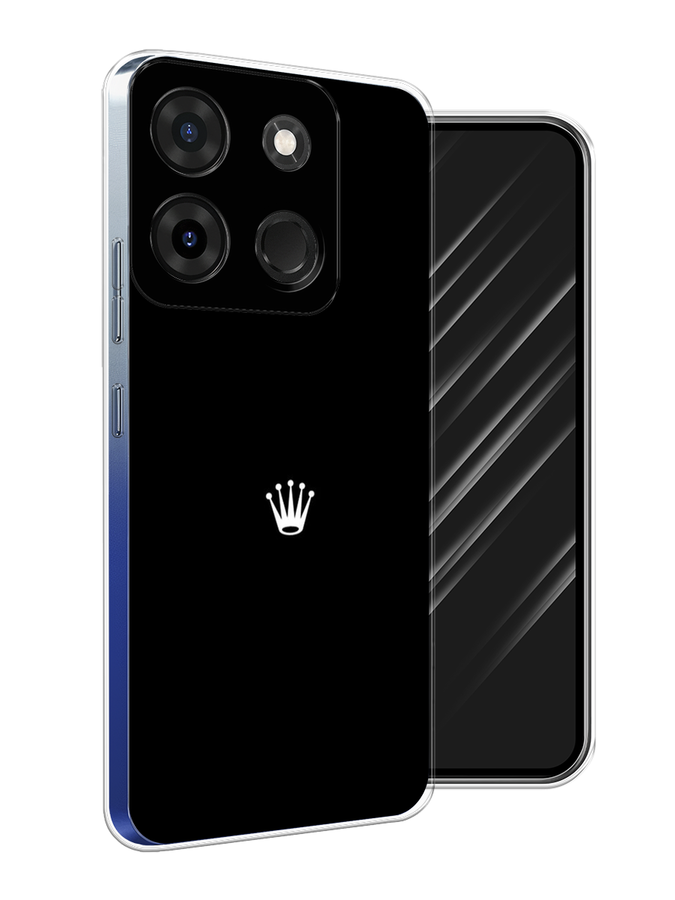 

Чехол Awog на Infinix Smart 7 Plus "Белая корона на черном фоне", Черный, 3103950-7
