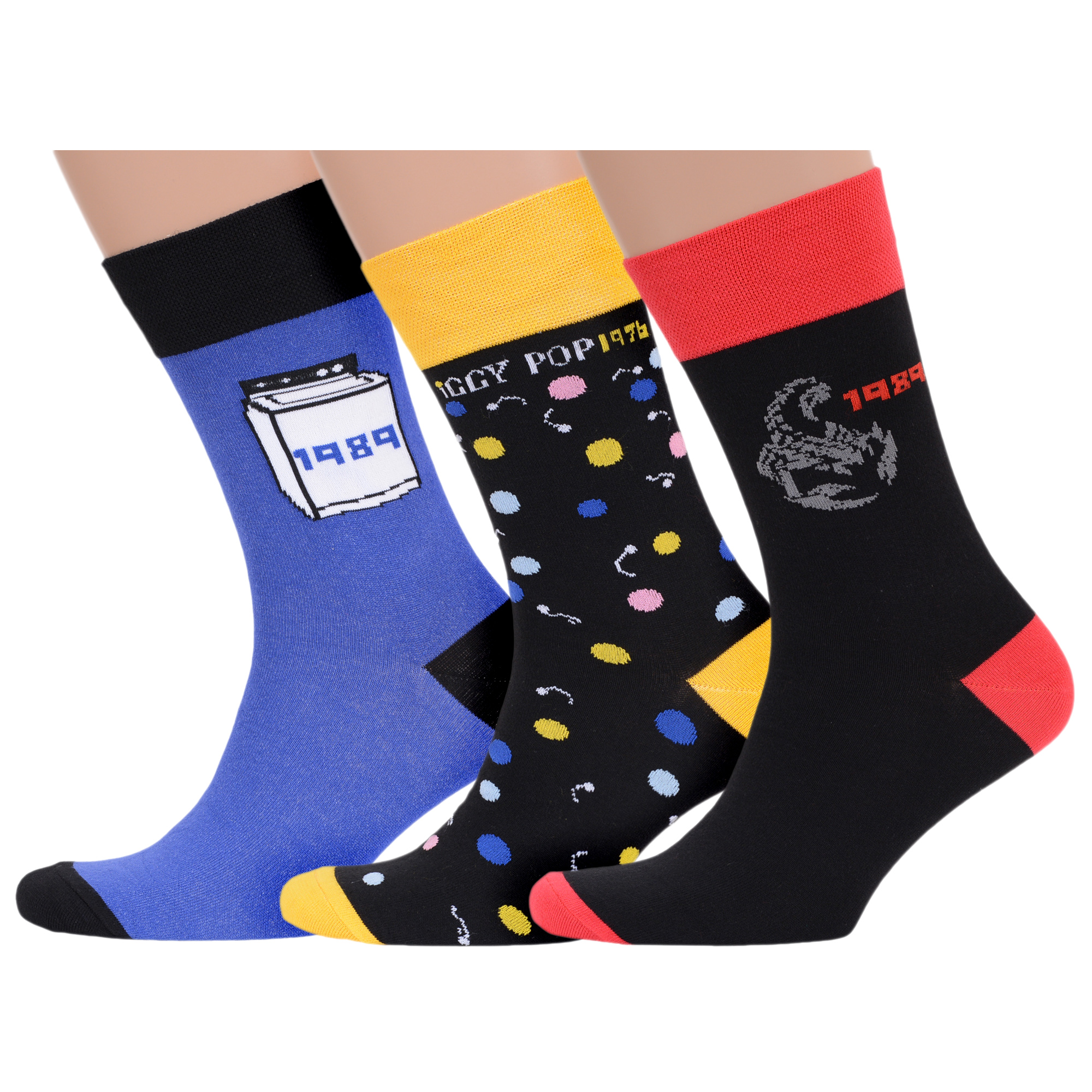 

Комплект носков мужских MoscowSocksClub msk3-М44 разноцветных 25, Синий;черный;желтый;красный, msk3-М44