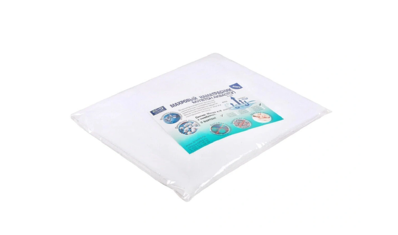 Наматрасник Sn-Textile непромокаемый на резинке с бортом Мулетон-Аквастоп 140х200 см белый